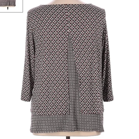 J. Jill Wearever Collection Tunic Top Maroon Medallion Floral Women's XL EUC - Picture 2 of 9